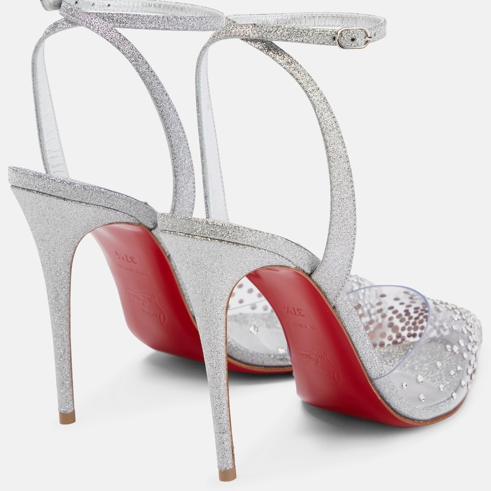 Christian Louboutin Silver Stiletto Heels - Picture 2 of 8